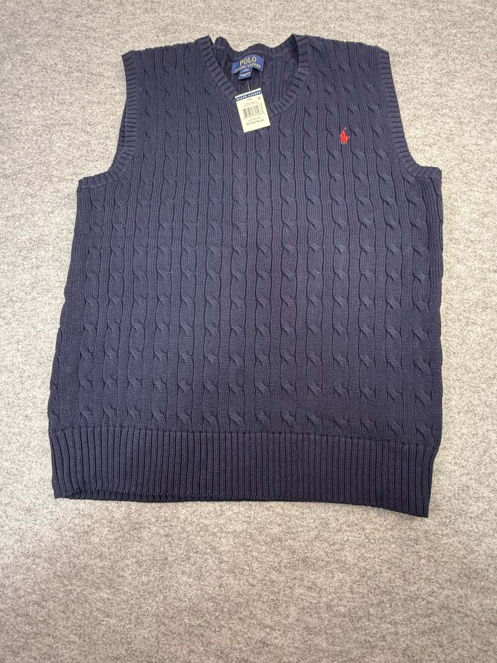 Polo Ralph Lauren Cable Knit Sweater Vest Size XL (18-20) Navy